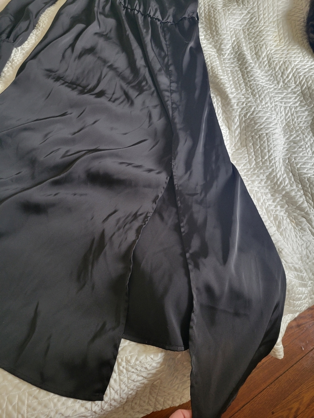 Kirundo One Shoulder Satin Midi Dress Black Size L Minimalist Reformation Style - Picture 5 of 8